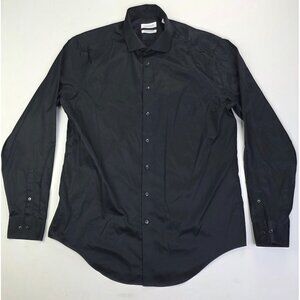Calvin Klein Slim Fit 17 36-37 Mens Infinite Non Iron Stretch Collar Black Shirt